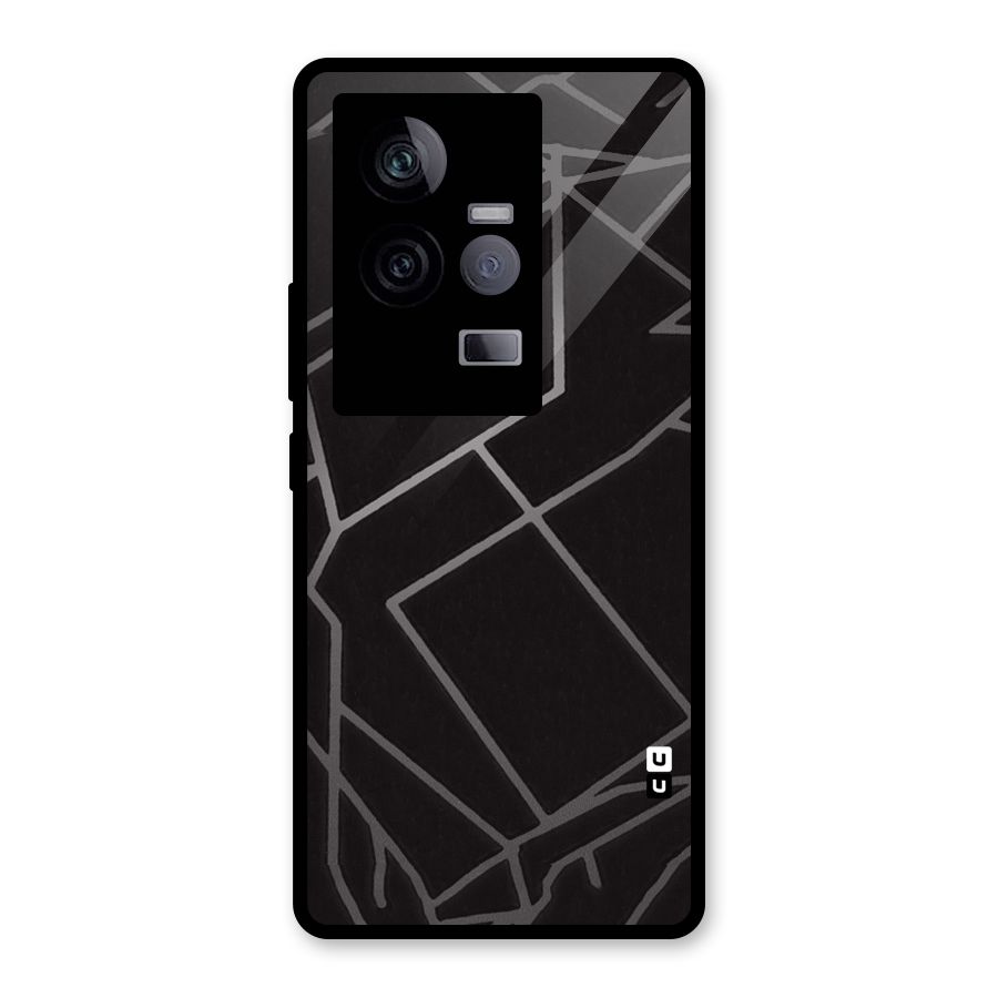 Silver Angle Design Glass Back Case for Vivo iQOO 11 5G