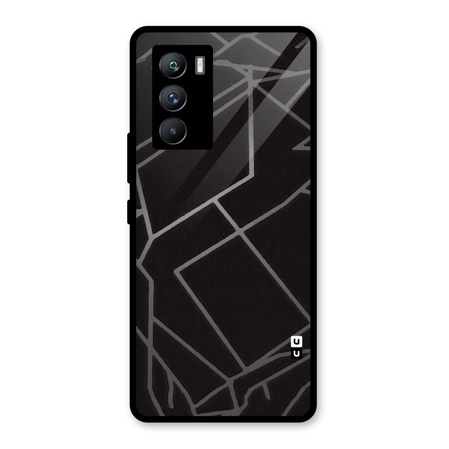 Silver Angle Design Glass Back Case for Vivo iQOO 9 SE