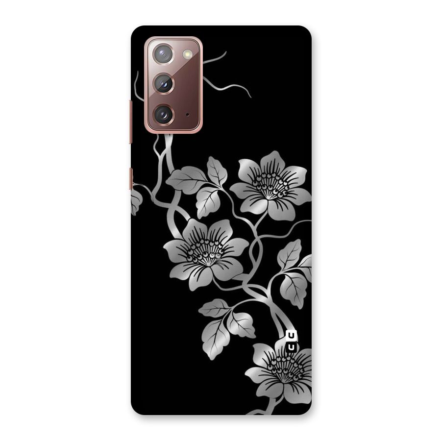 Silver Grey Flowers Back Case for Galaxy Note 20