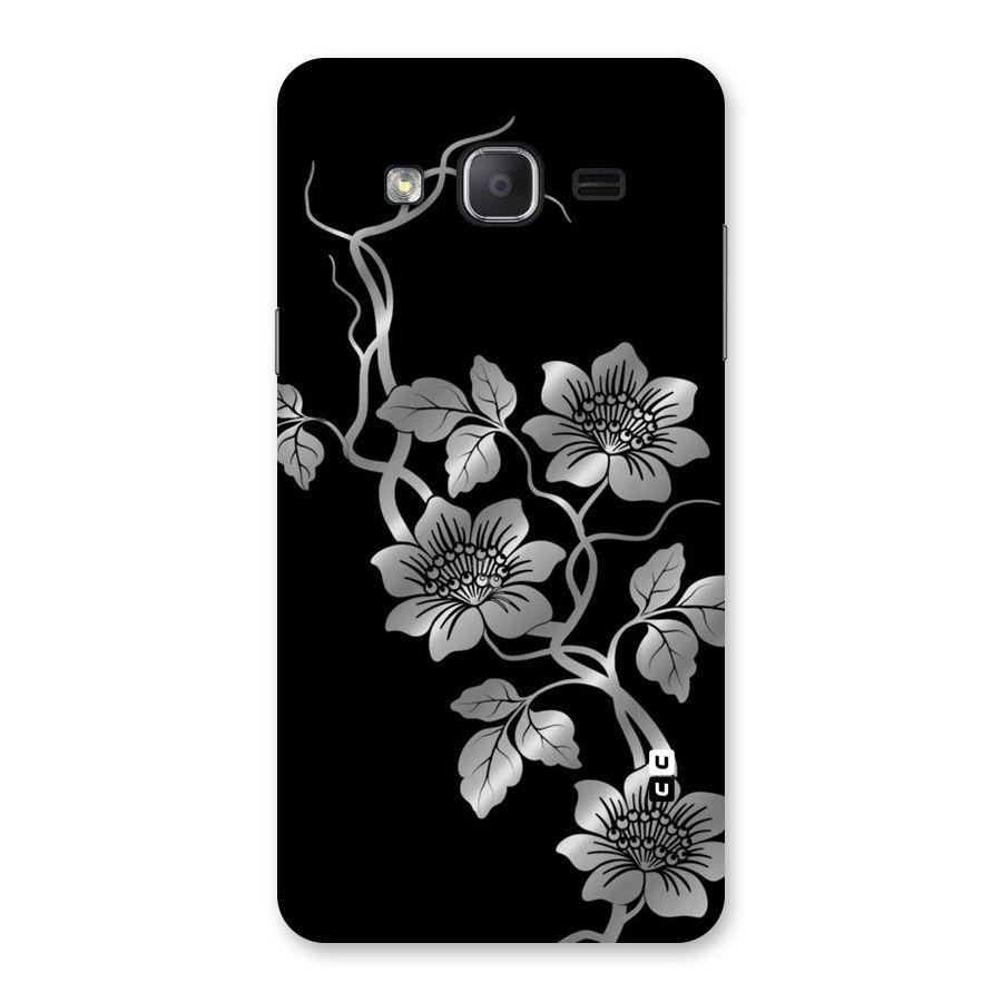 Silver Grey Flowers Back Case for Galaxy On7 2015