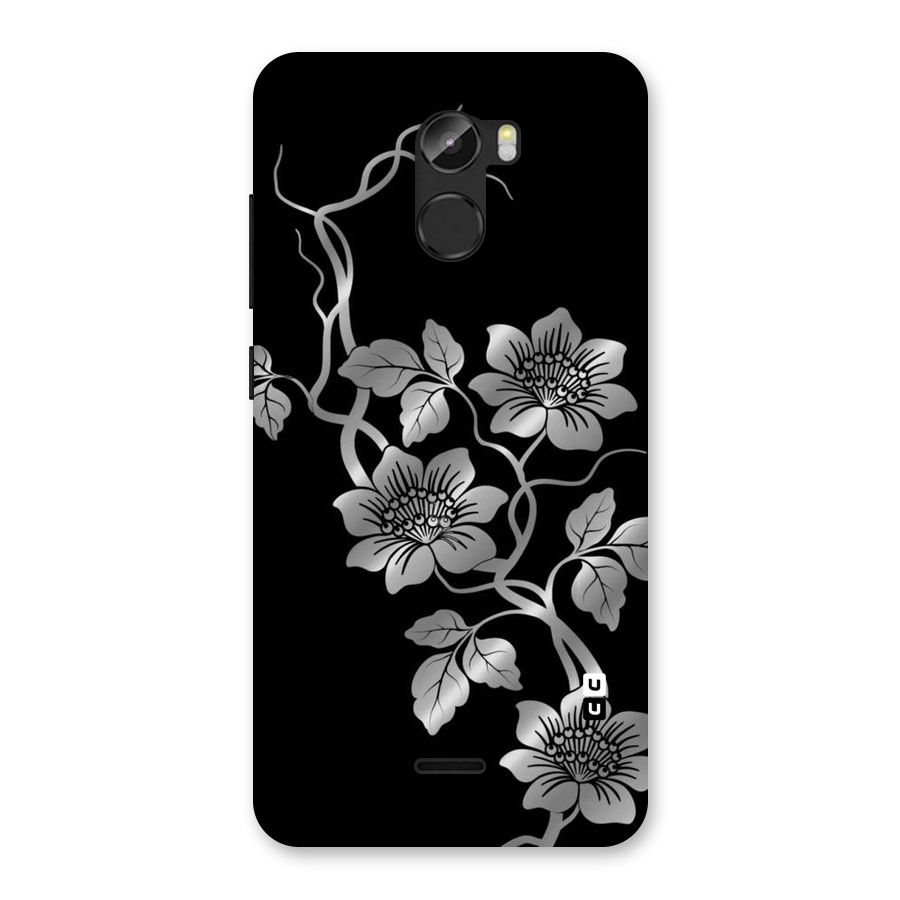 Silver Grey Flowers Back Case for Gionee X1