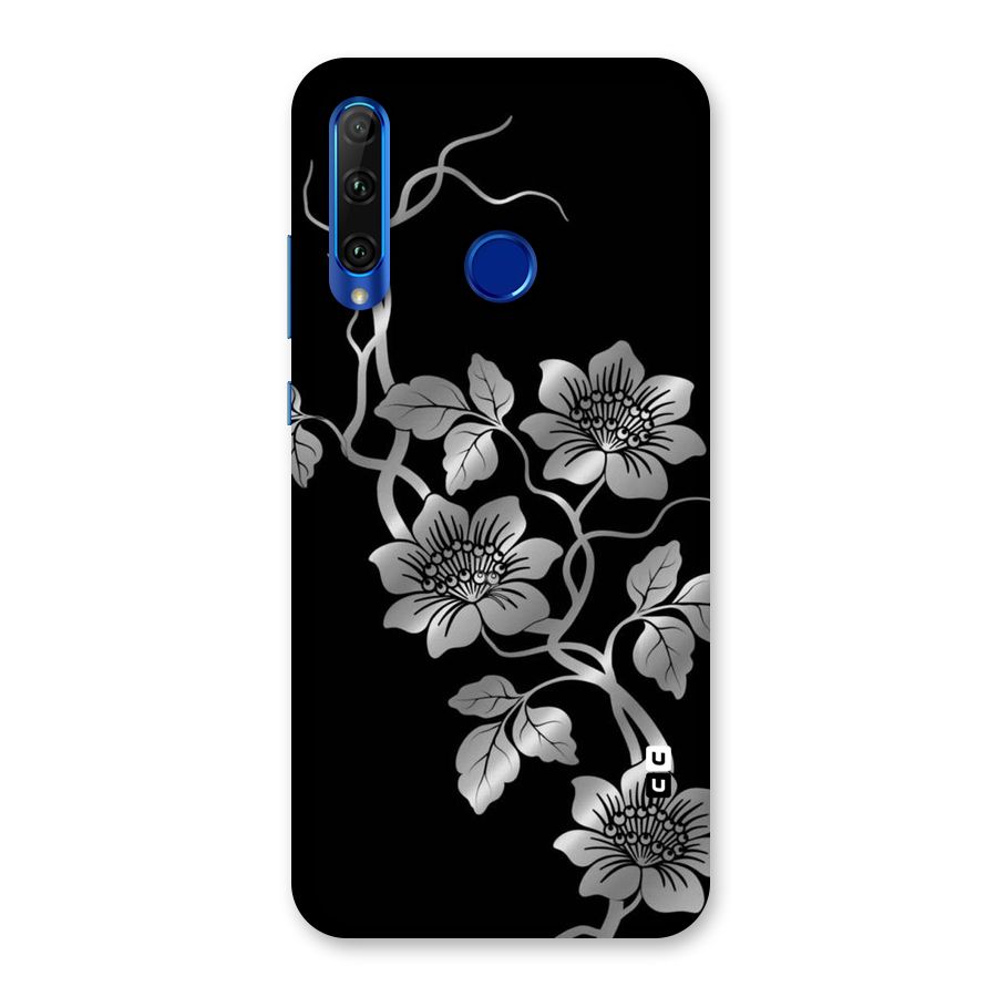 Silver Grey Flowers Back Case for Honor 20i