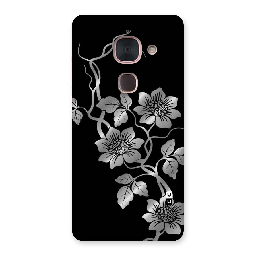 Silver Grey Flowers Back Case for Le Max 2