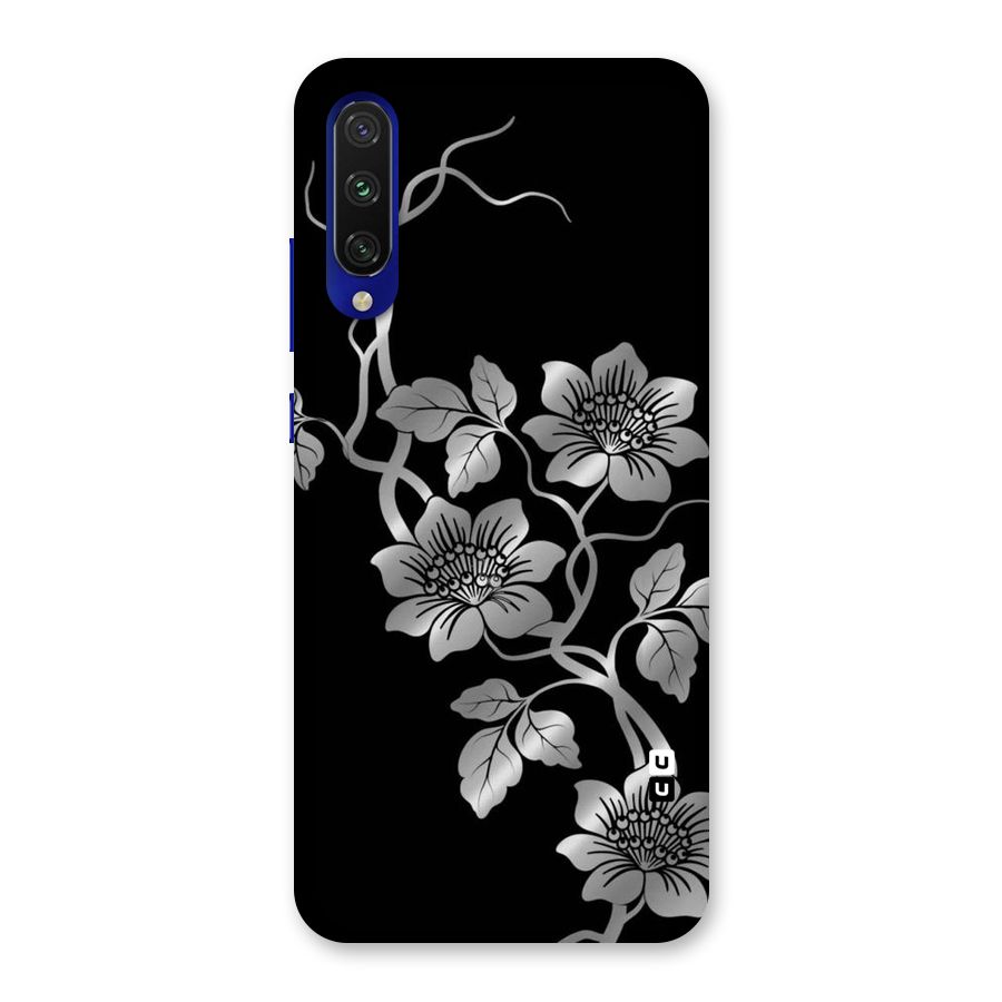 Silver Grey Flowers Back Case for Mi A3