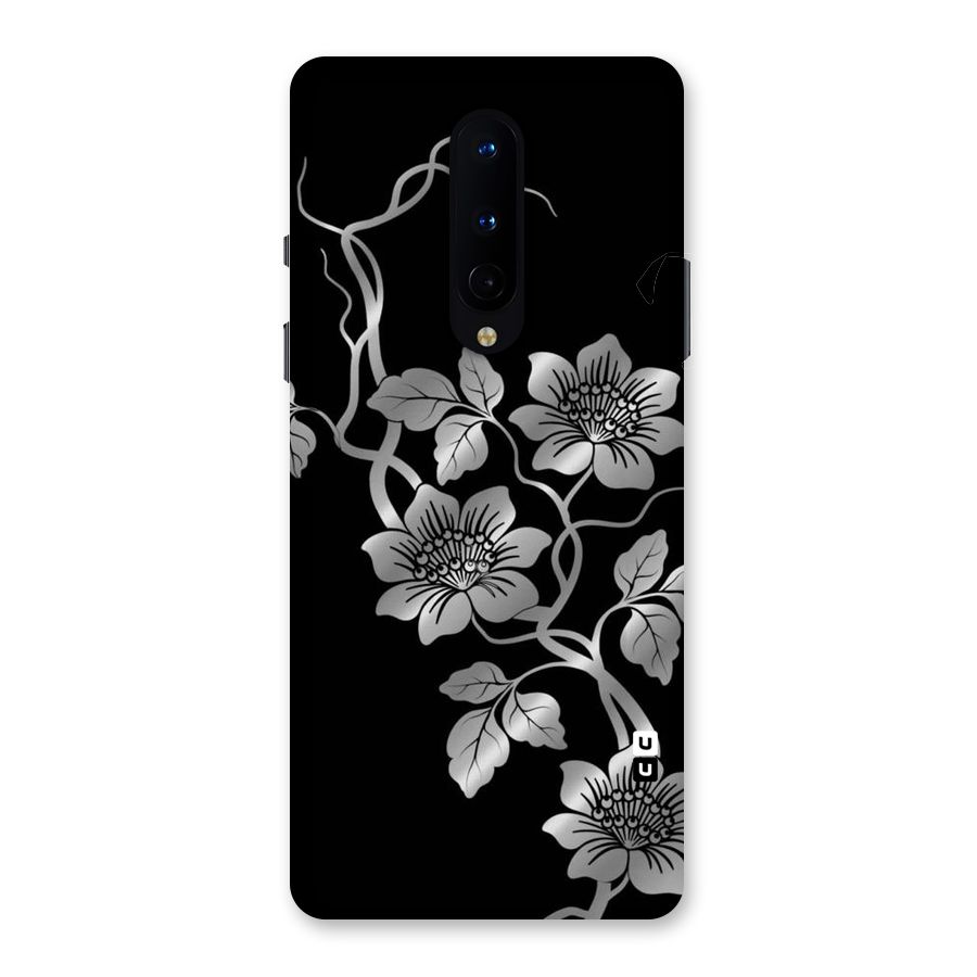 Silver Grey Flowers Back Case for OnePlus 8
