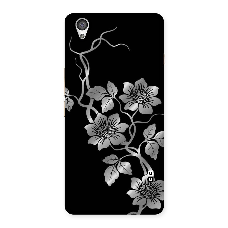 Silver Grey Flowers Back Case for OnePlus X