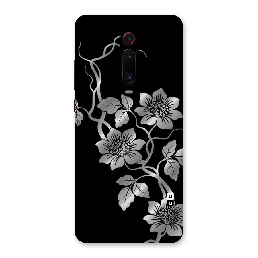 Silver Grey Flowers Back Case for Redmi K20
