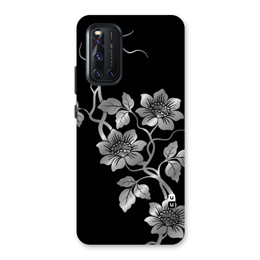 Silver Grey Flowers Back Case for Vivo V19