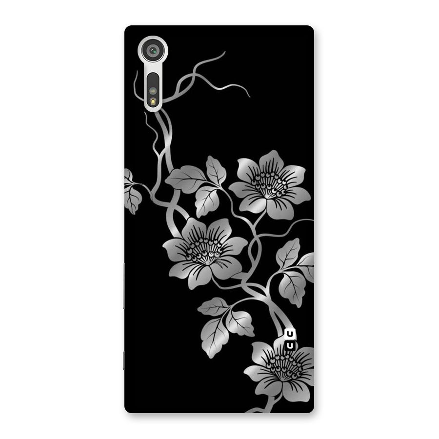 Silver Grey Flowers Back Case for Xperia XZ