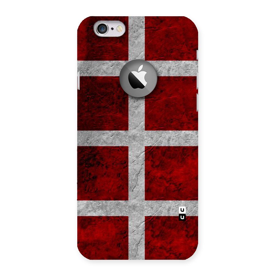 Silver Lines Back Case for iPhone 6 Logo Cut