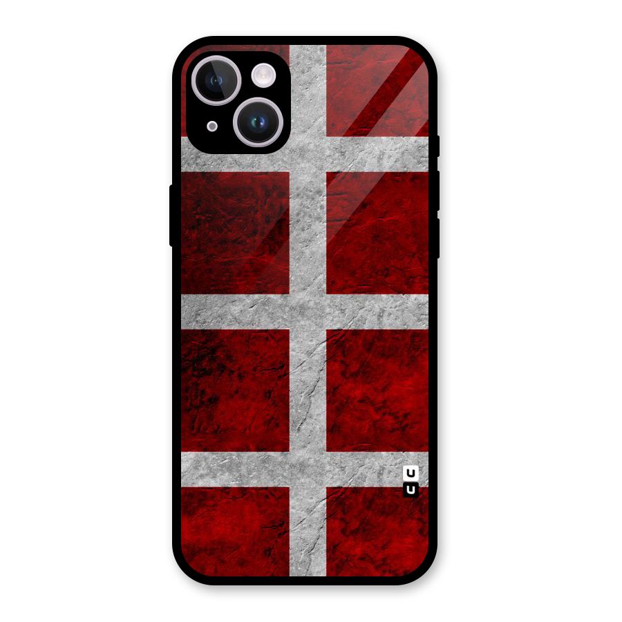 Silver Lines Glass Back Case for iPhone 14 Plus
