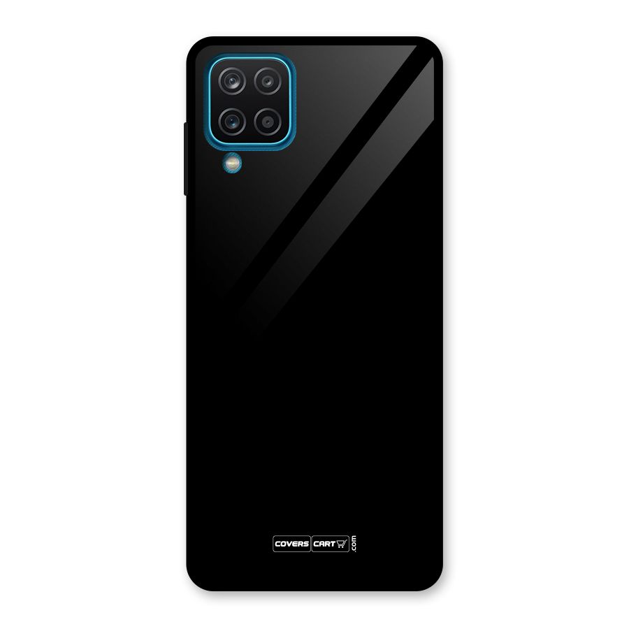 Simple Black Glass Back Case for Galaxy A12