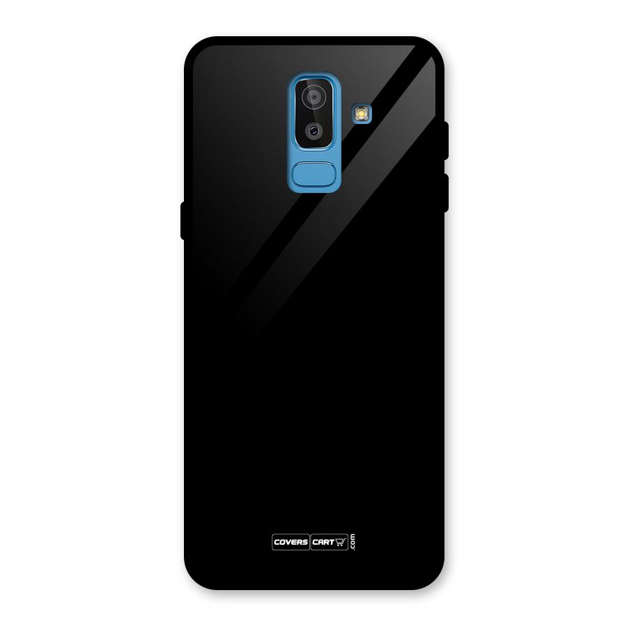 Simple Black Glass Back Case for Galaxy J8