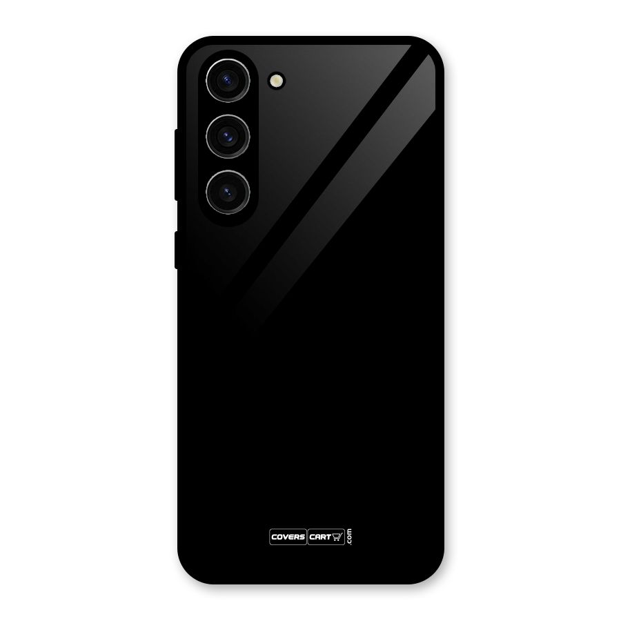 Simple Black Glass Back Case for Galaxy S23 Plus