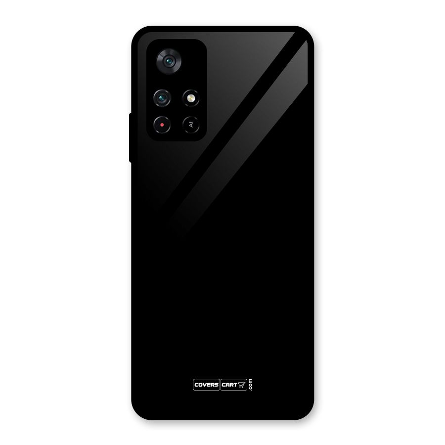 Simple Black Glass Back Case for Poco M4 Pro 5G