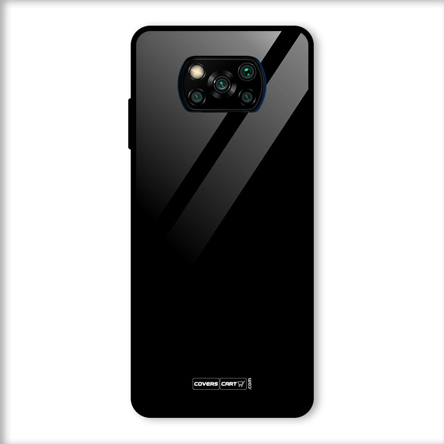 Simple Black Glass Back Case for Poco X3