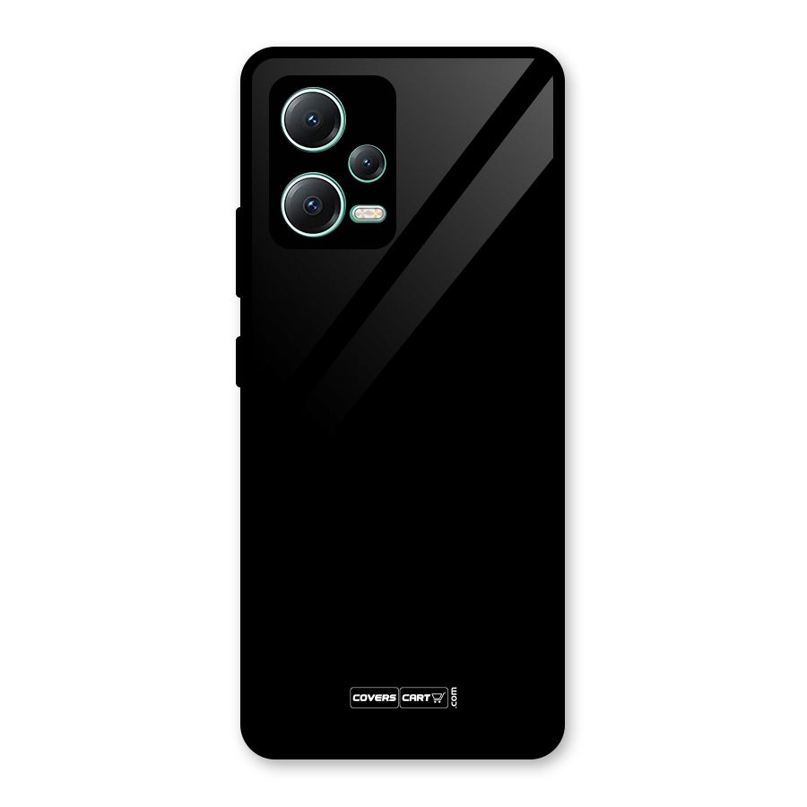 Simple Black Glass Back Case for Redmi Note 12 5G