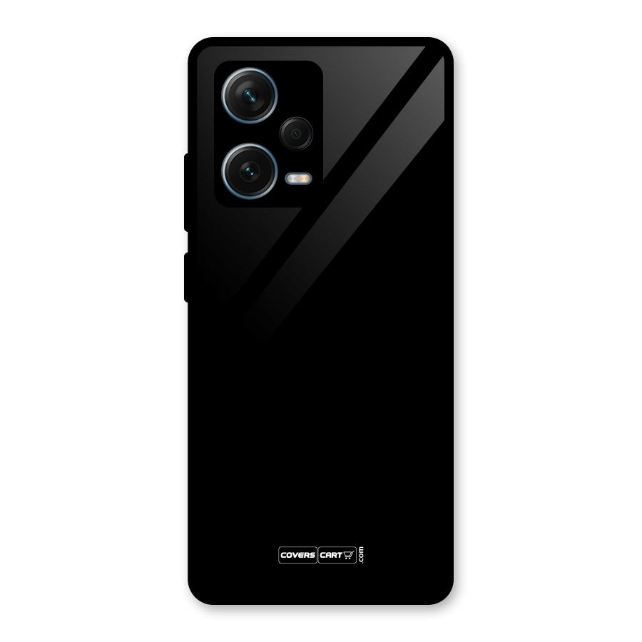 Simple Black Glass Back Case for Redmi Note 12 Pro Plus 5G