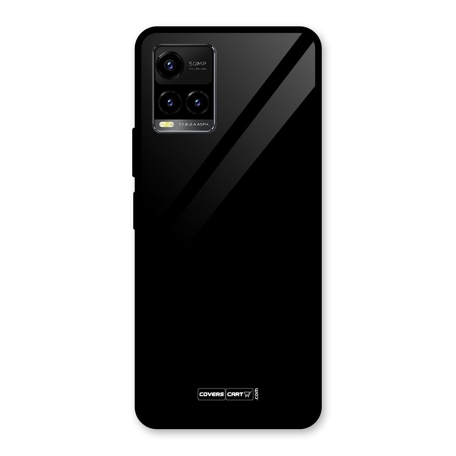 Simple Black Glass Back Case for Vivo Y21A