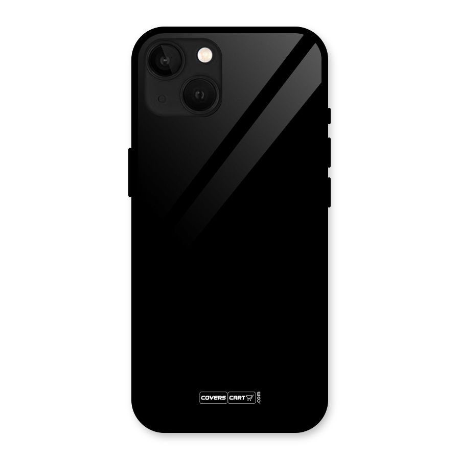 Simple Black Glass Back Case for iPhone 13