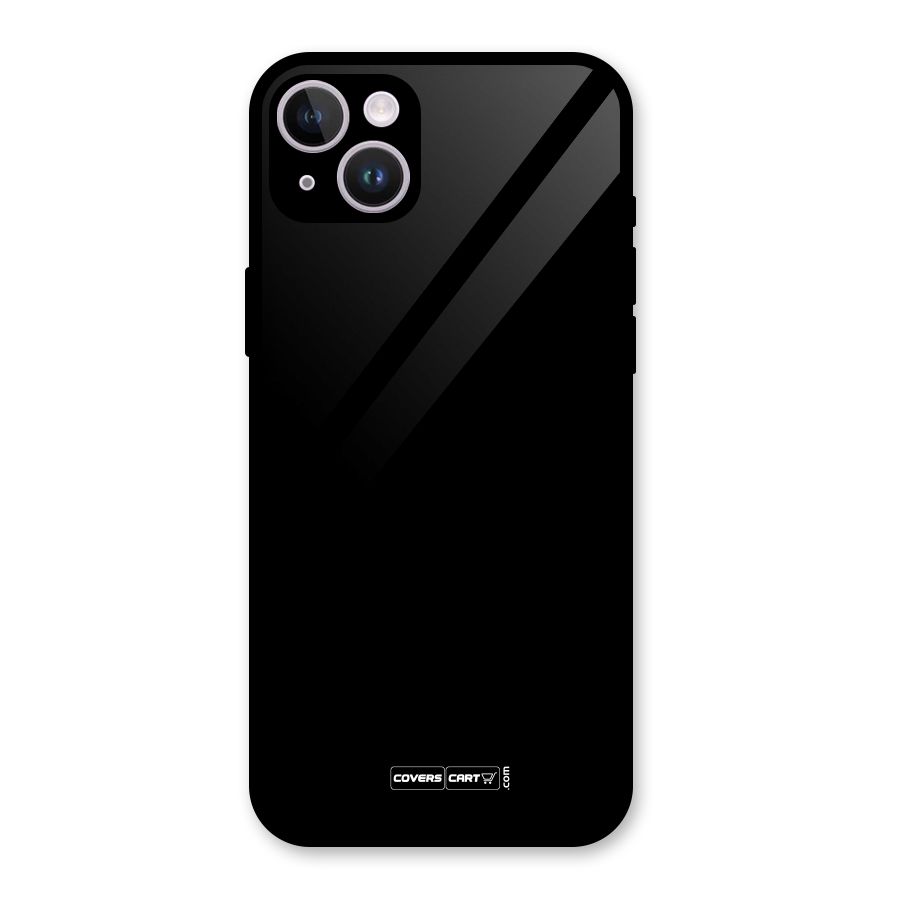 Simple Black Glass Back Case for iPhone 14 Plus