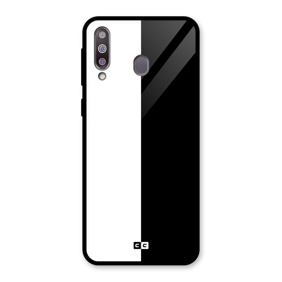 Simple Black White Glass Back Case for Galaxy M30