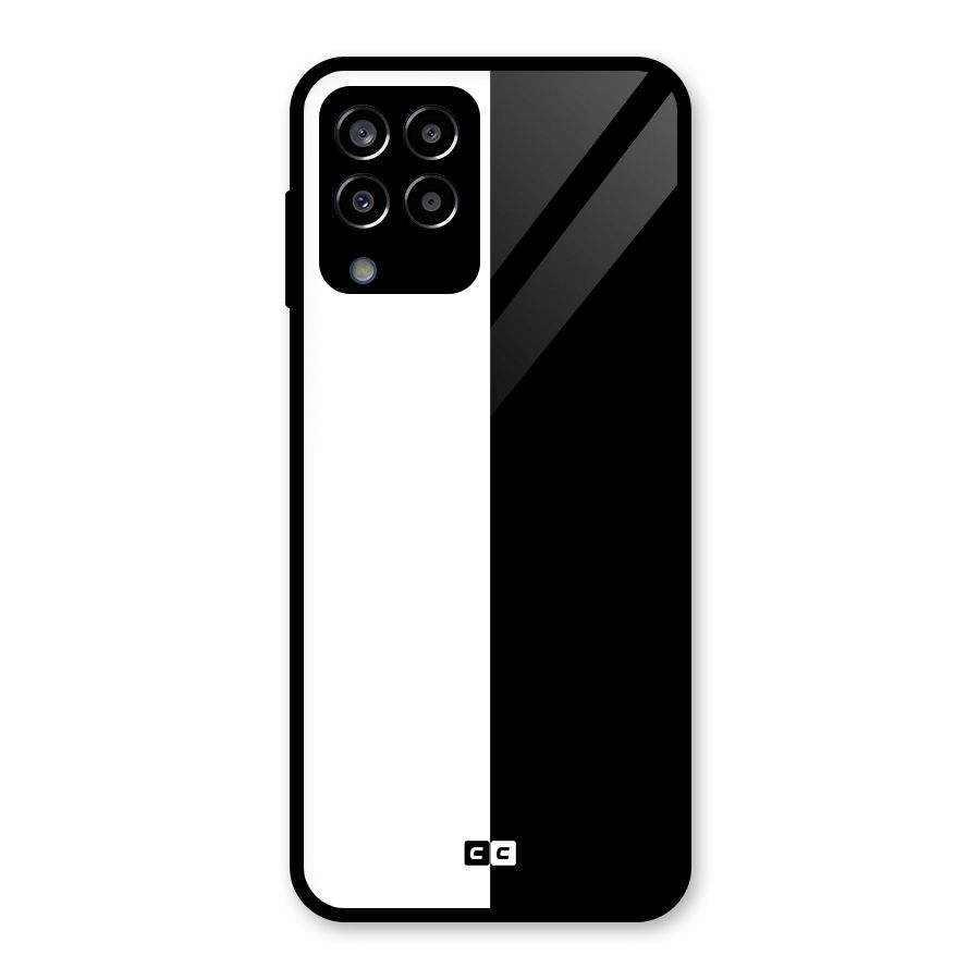 Simple Black White Glass Back Case for Galaxy M33