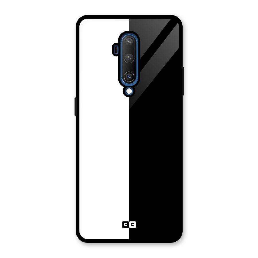 Simple Black White Glass Back Case for OnePlus 7T Pro