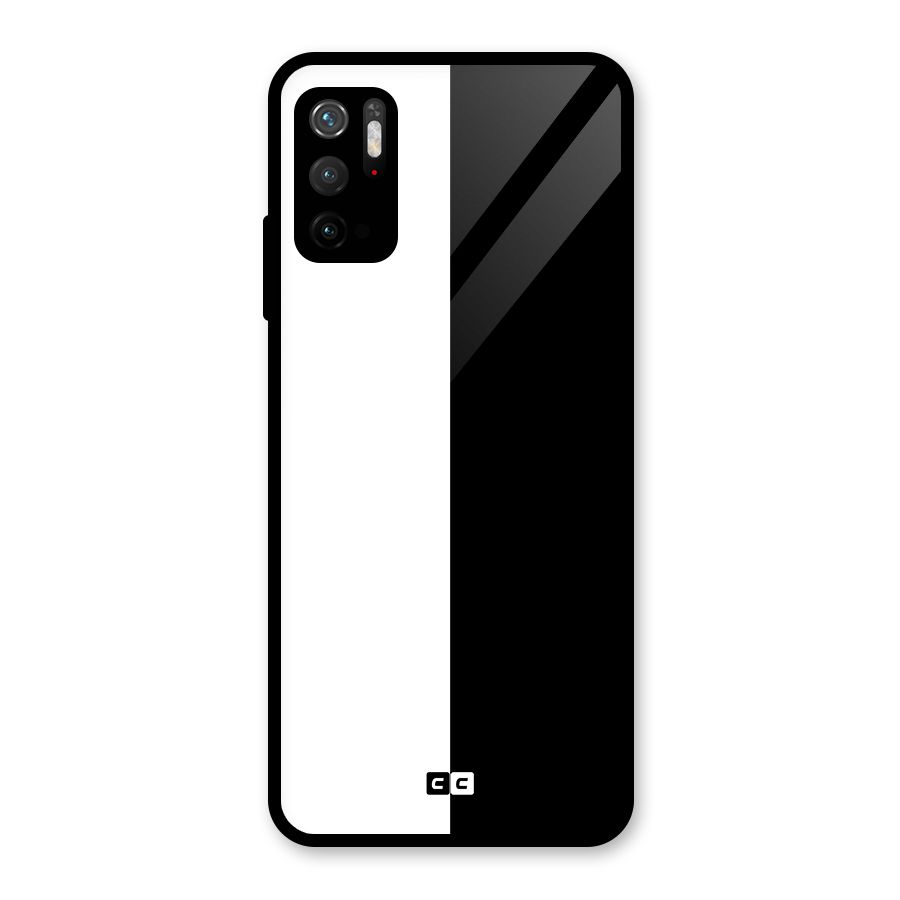Simple Black White Glass Back Case for Poco M3 Pro 5G