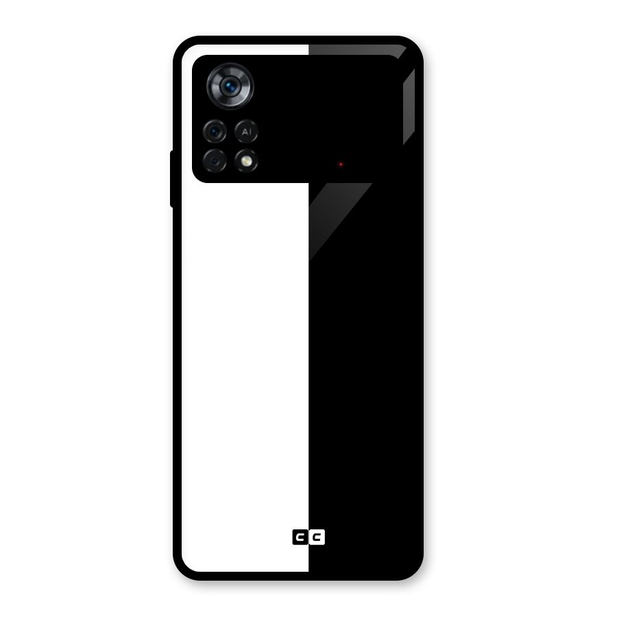 Simple Black White Glass Back Case for Poco X4 Pro 5G
