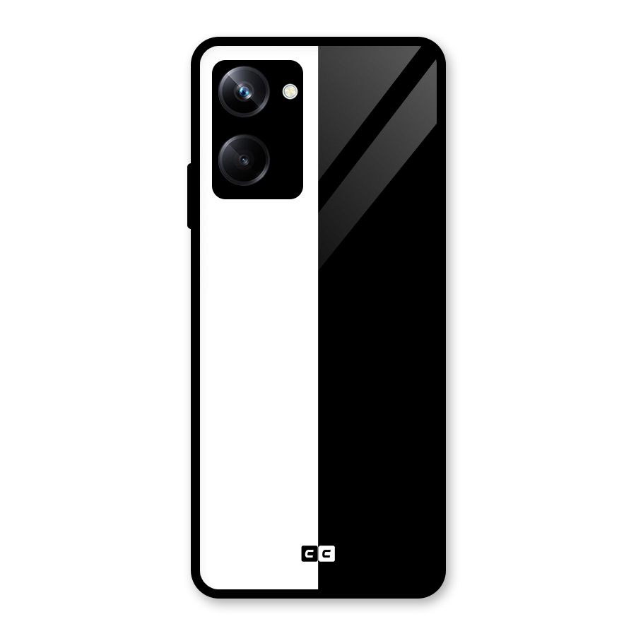 Simple Black White Glass Back Case for Realme 10 Pro