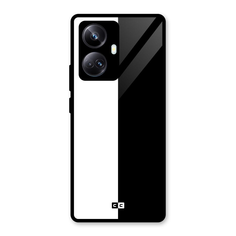 Simple Black White Glass Back Case for Realme 10 Pro Plus