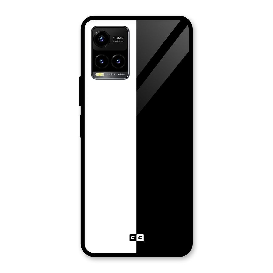 Simple Black White Glass Back Case for Vivo Y21T