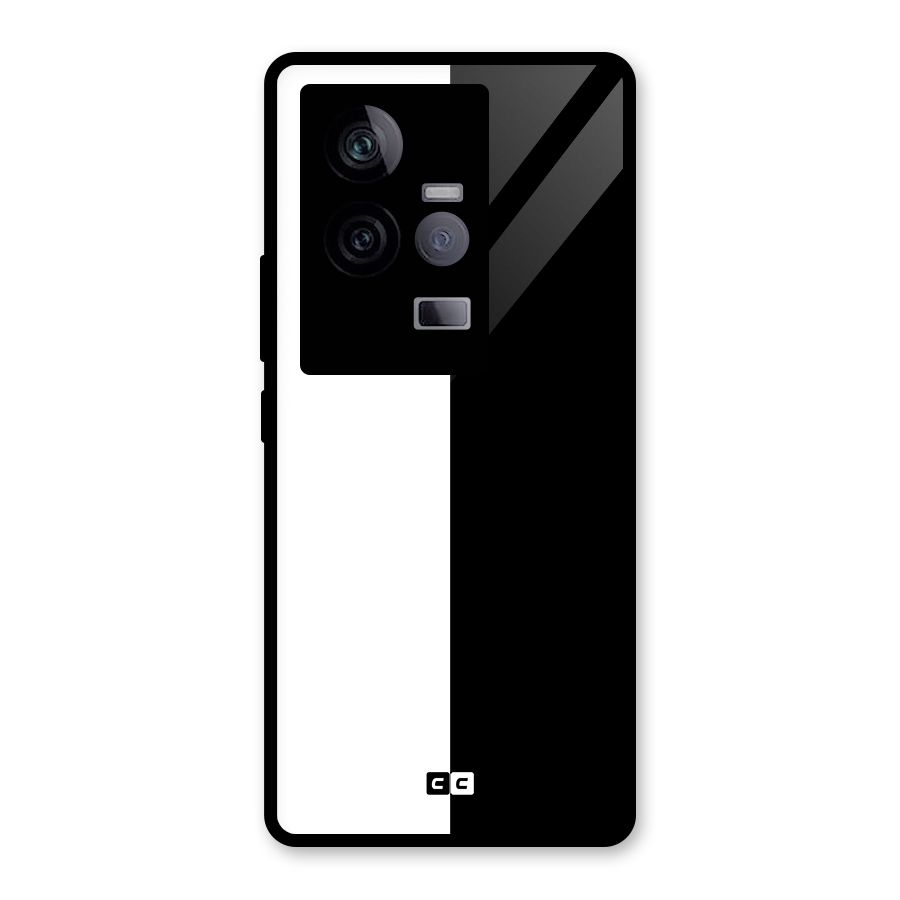 Simple Black White Glass Back Case for Vivo iQOO 11 5G