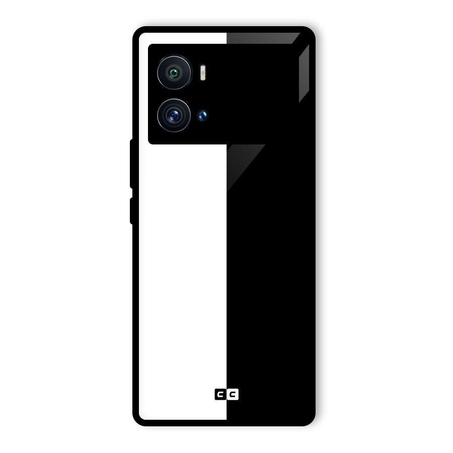 Simple Black White Glass Back Case for Vivo iQOO 9 Pro