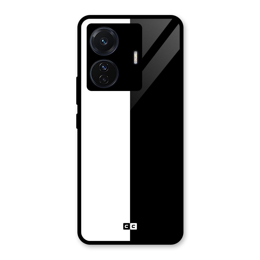 Simple Black White Glass Back Case for Vivo iQOO Z6 Pro
