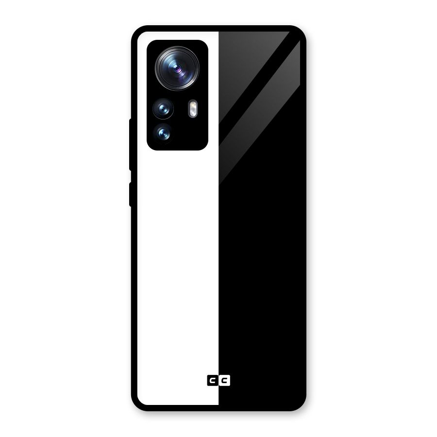 Simple Black White Glass Back Case for Xiaomi 12 Pro