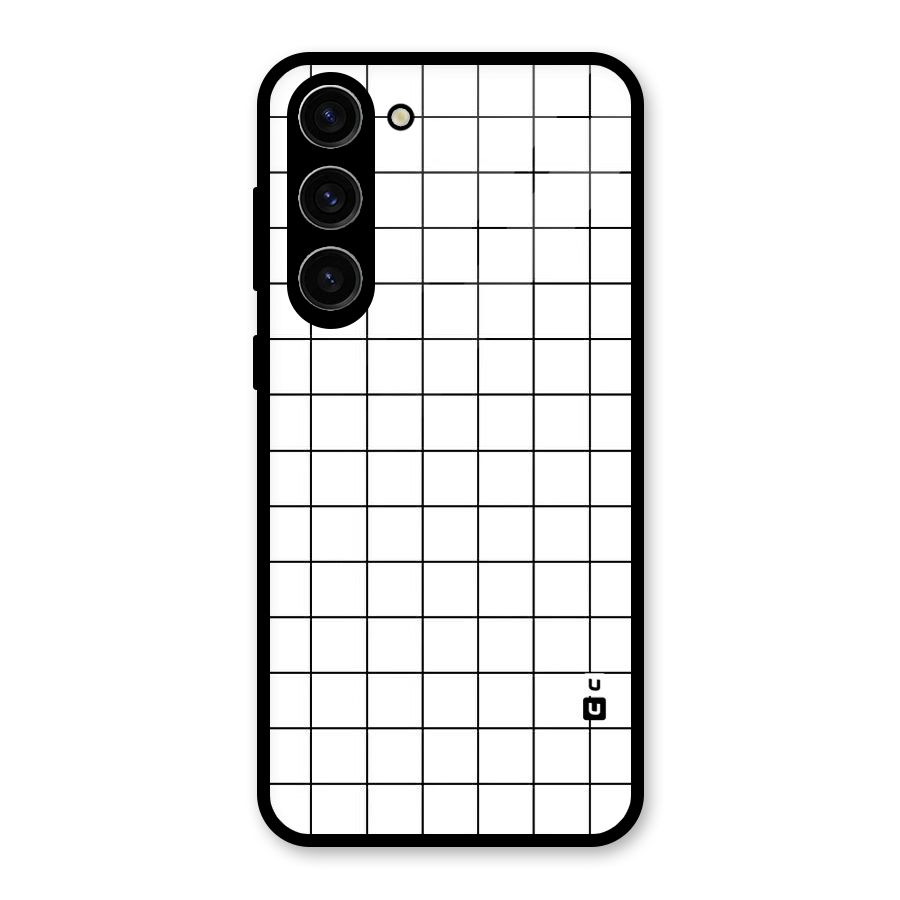 Simple Checks Glass Back Case for Galaxy S23 Plus