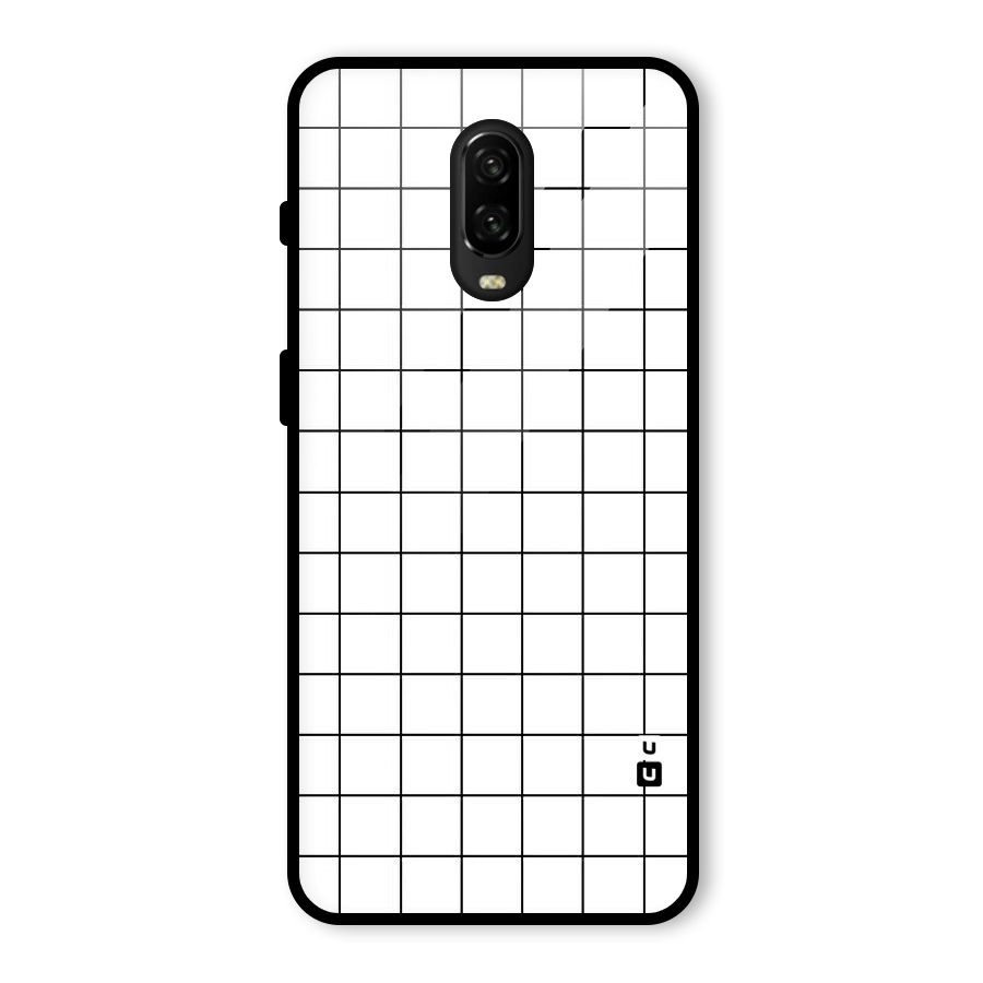 Simple Checks Glass Back Case for OnePlus 6T