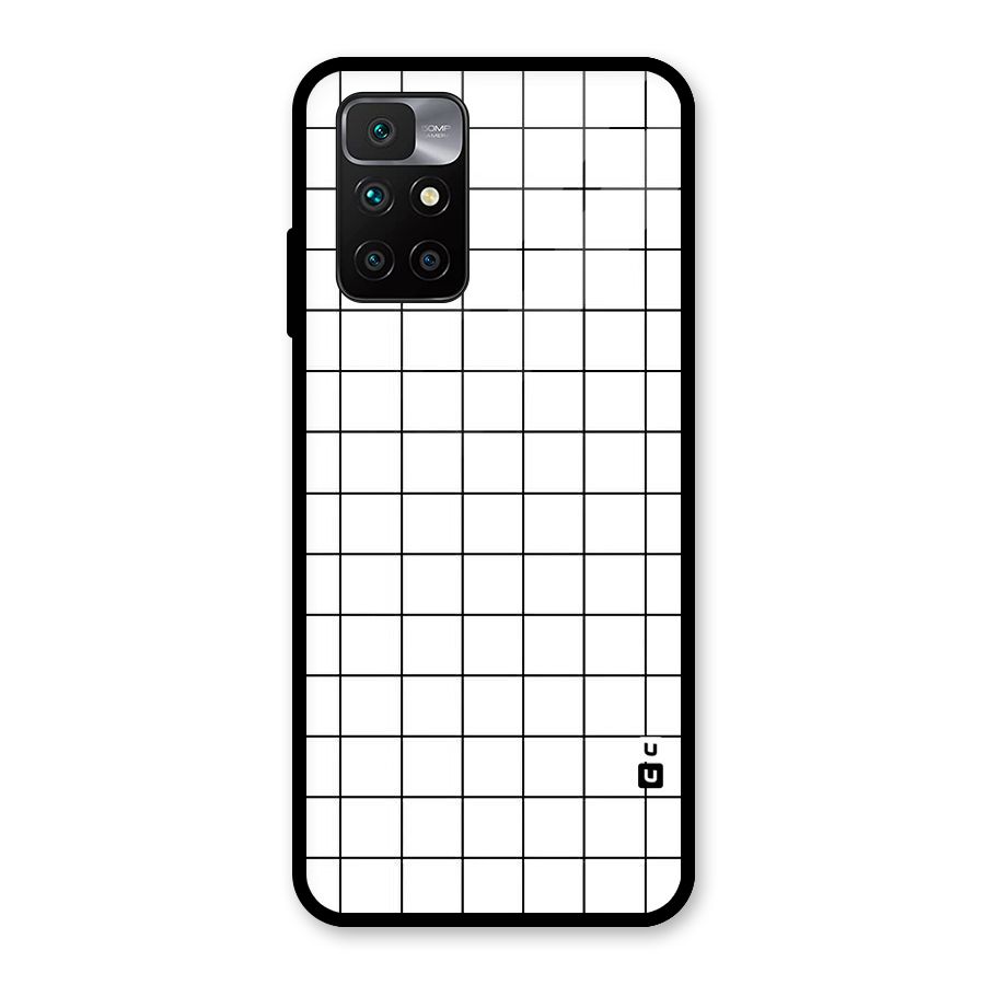 Simple Checks Glass Back Case for Redmi 10 Prime
