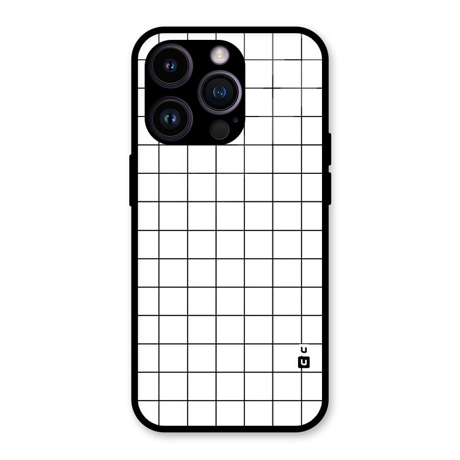 Simple Checks Glass Back Case for iPhone 14 Pro