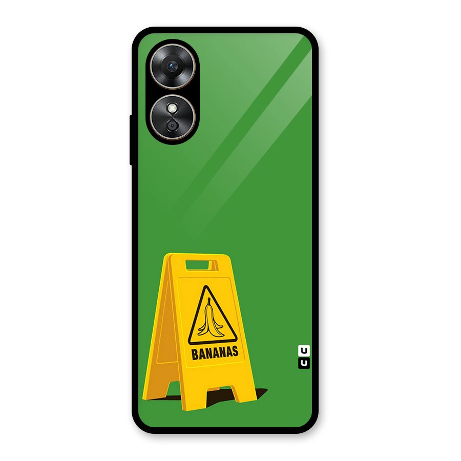 Simple Minimalist Bananas Glass Back Case for Oppo A17