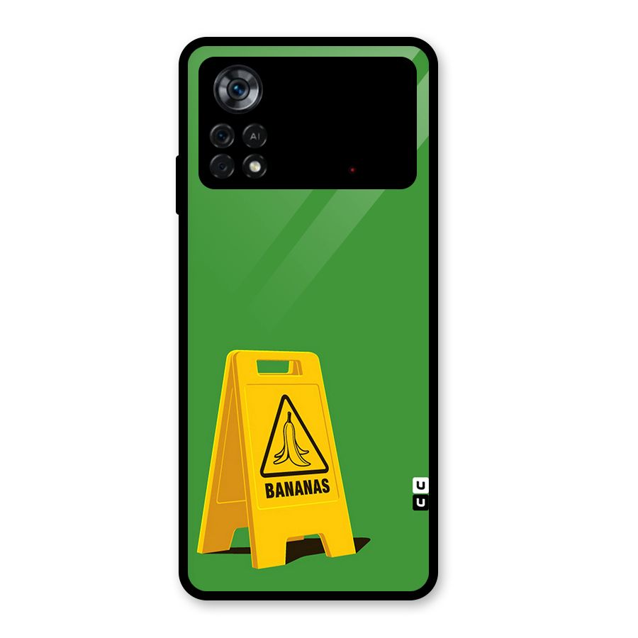 Simple Minimalist Bananas Glass Back Case for Poco X4 Pro 5G
