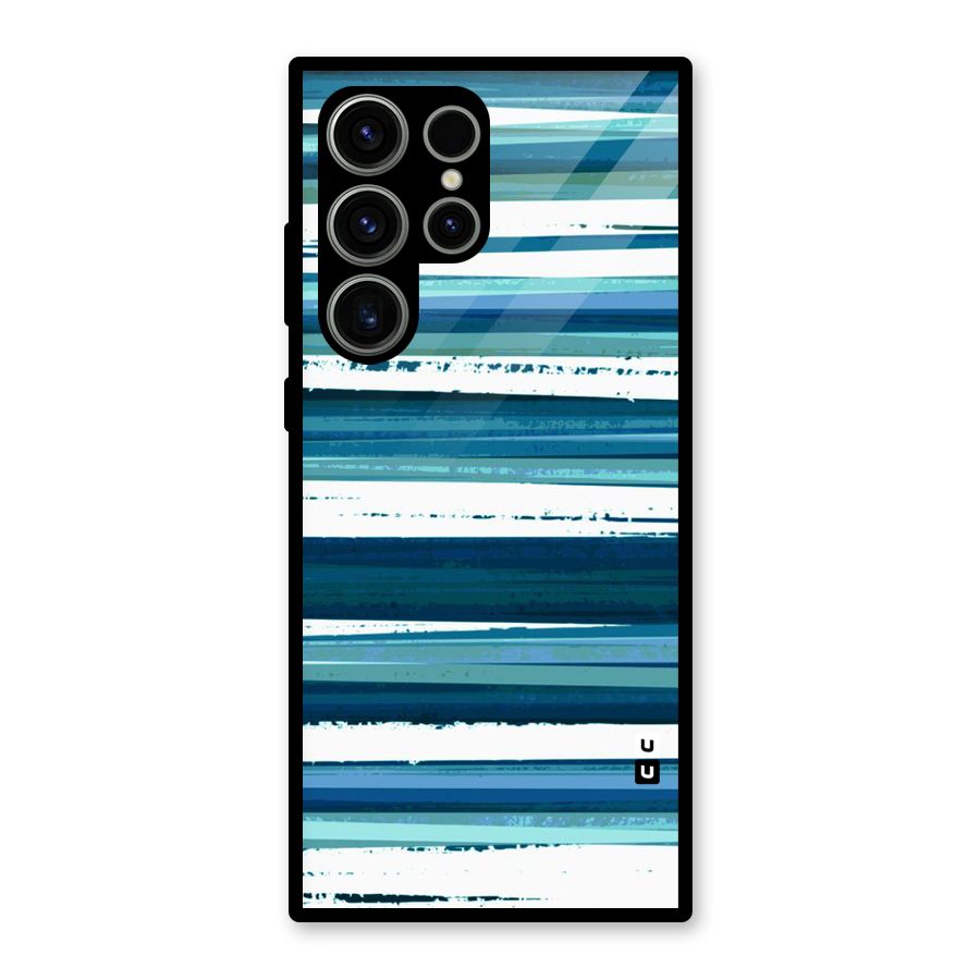 Simple Soothing Lines Glass Back Case for Galaxy S23 Ultra
