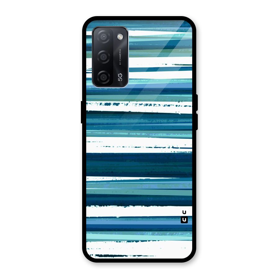 Simple Soothing Lines Glass Back Case for Oppo A53s 5G