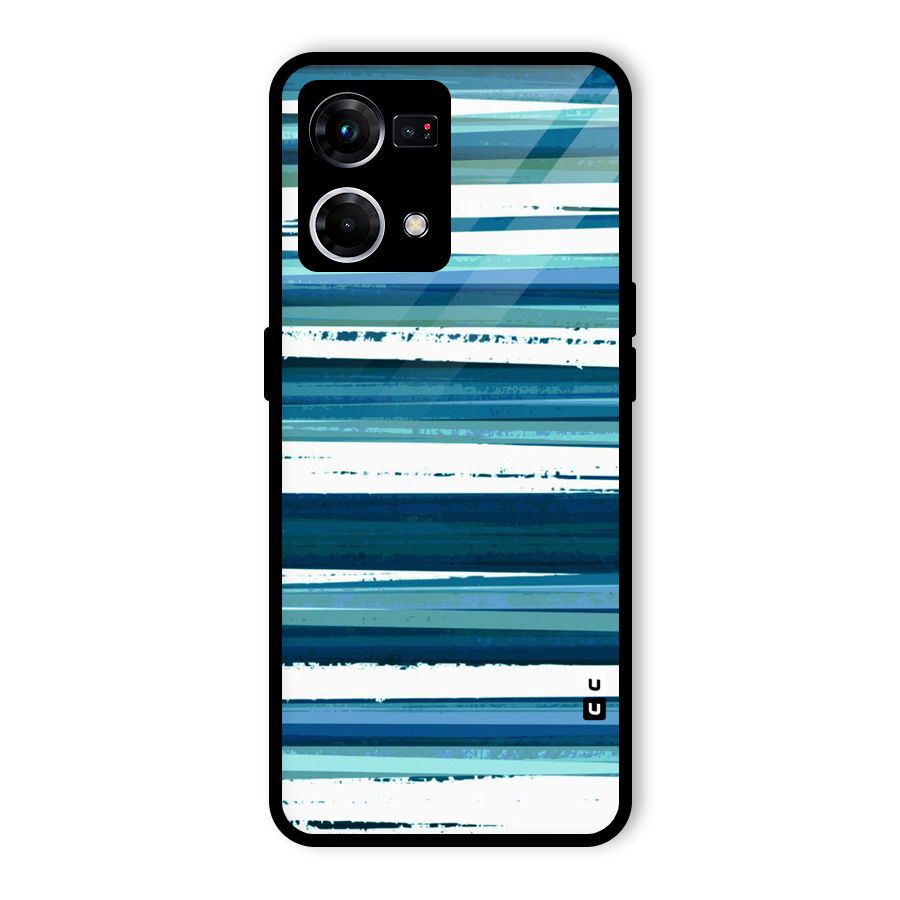 Simple Soothing Lines Glass Back Case for Oppo F21 Pro 5G