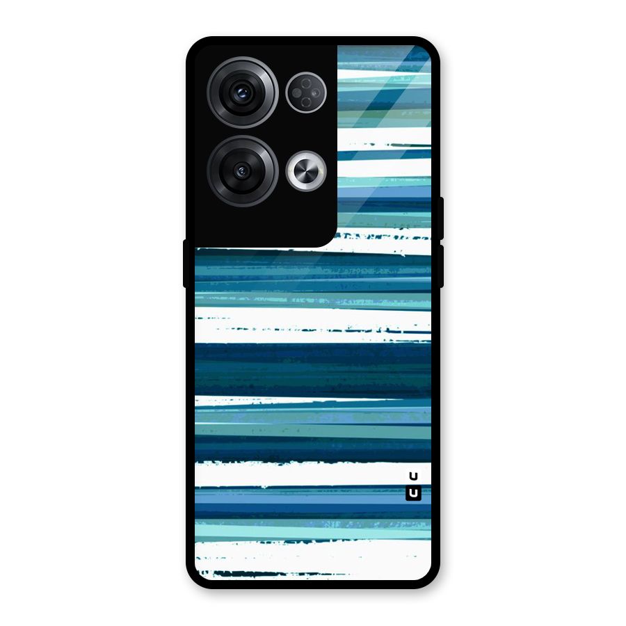 Simple Soothing Lines Glass Back Case for Oppo Reno8 Pro 5G