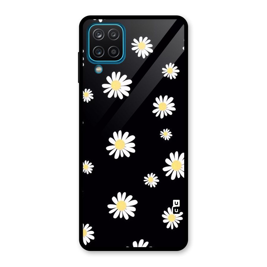 Simple Sunflowers Pattern Glass Back Case for Galaxy A12