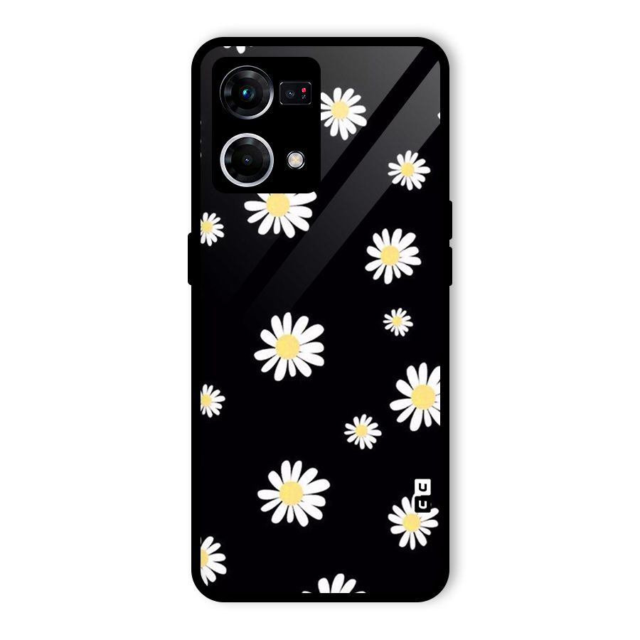 Simple Sunflowers Pattern Glass Back Case for Oppo F21 Pro 5G