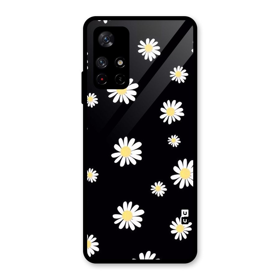 Simple Sunflowers Pattern Glass Back Case for Redmi Note 11T 5G